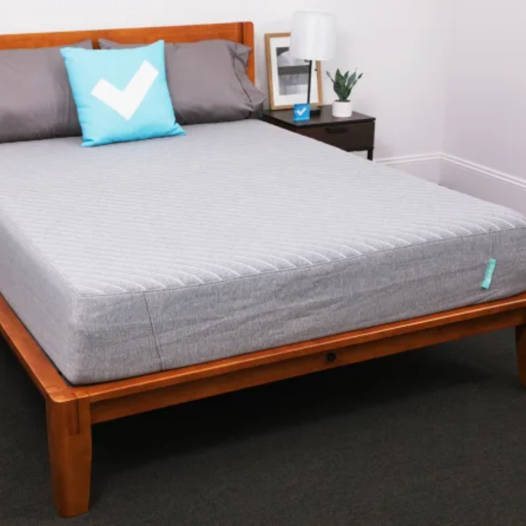 Bed on a mattress frame